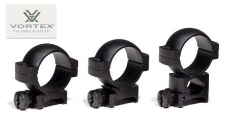 Montážne krúžky 16 mm lišta, 25 mm tubus Vortex® (Farba: Čierna)