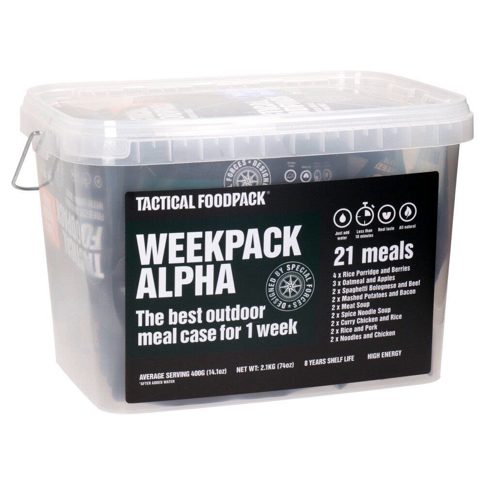 Set 21x Survival MRE dehydrovaného jedla Alpha Tactical Foodpack® (Farba: Viacfarebná)