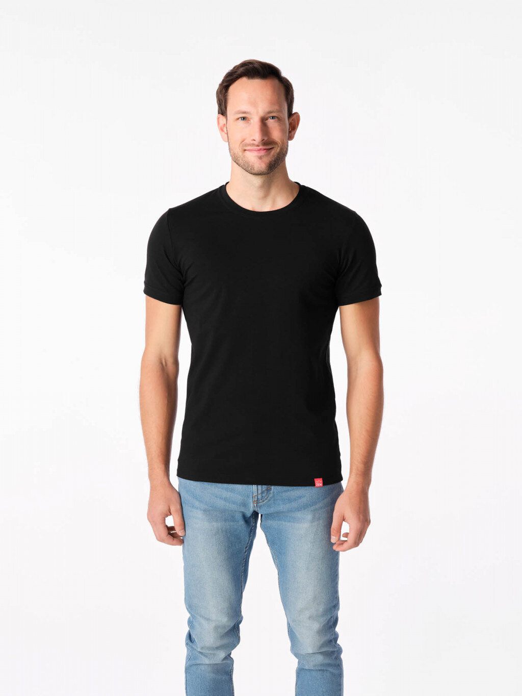 Pánske tričko SlimFit Davos CityZen® – Čierna (Farba: Čierna, Veľkosť: XXL)