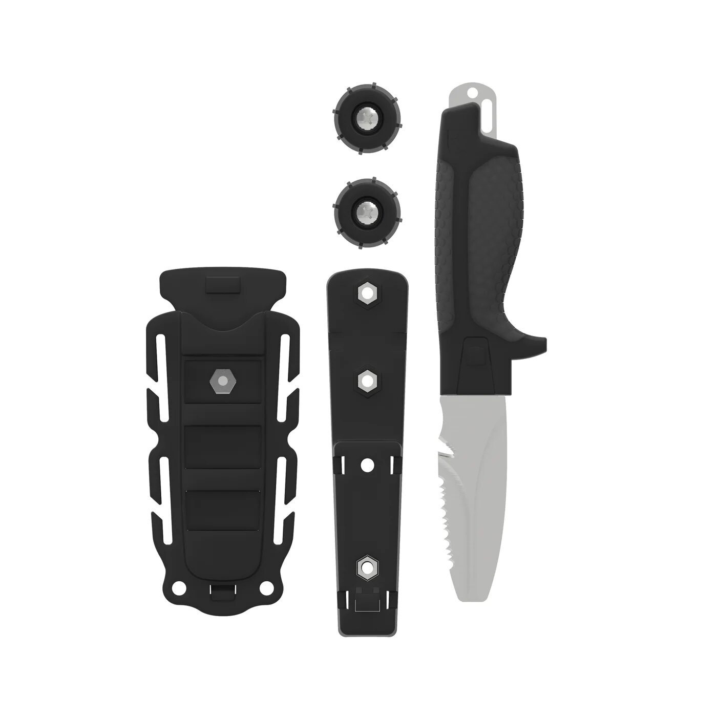 Potápačský nôž s pevnou čepeľou Tanu Dive Gear Aid® – Sivá čepeľ, Sivá (Farba: Sivá, Varianta: Sivá čepeľ)