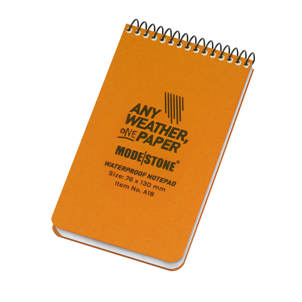 Vodeodolný zápisník štvorčekový Handy Pad 76 mm × 130 mm Modestone®, 30 listov – Oranžová (Farba: Oranžová)