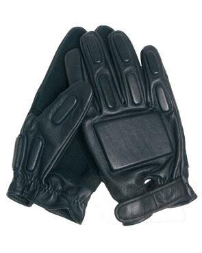 Kožené rukavice s gumeným polstrovaním Mil-Tec® - čierne