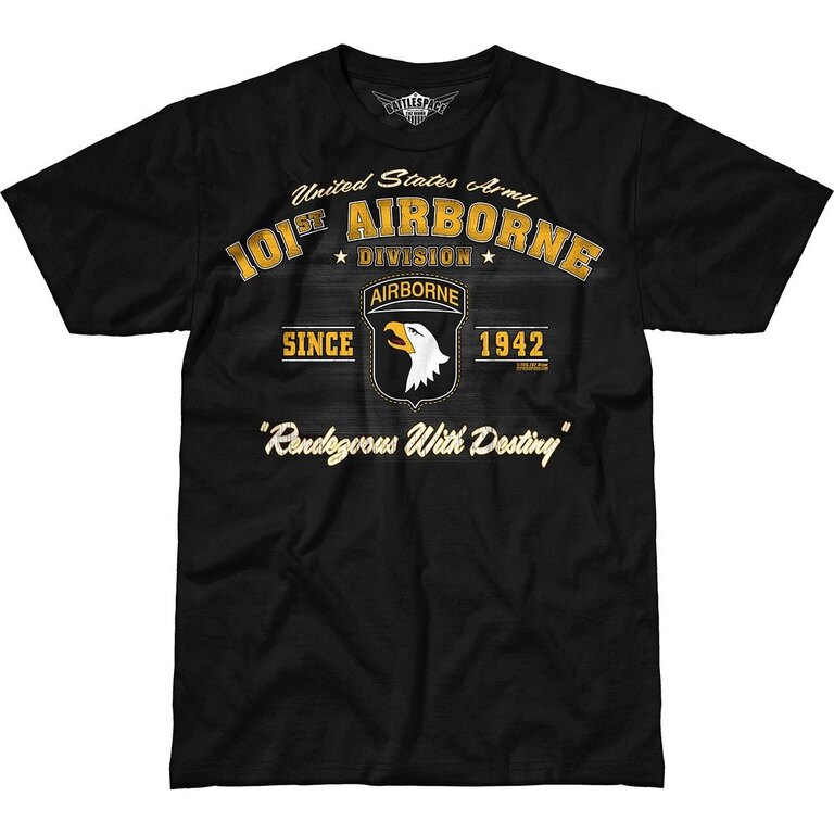 Pánske tričko 7.62 Design® Army 101st Airborne Vintage - čierne