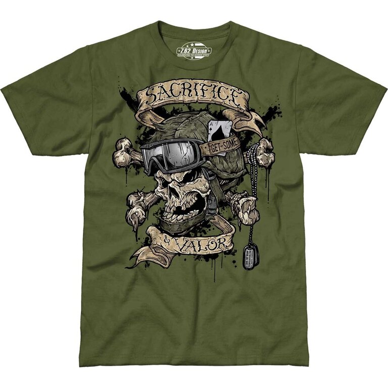Pánske tričko 7.62 Design® Sacrifice & Valor - zelené