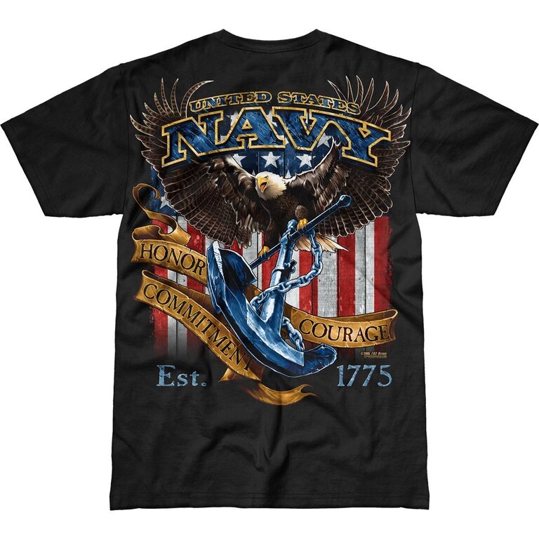 Pánske tričko 7.62 Design® US Navy Fighting Eagle - čierne