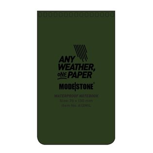 Vodeodolný zápisník štvorčekový 76 mm x 130 mm Modestone®, 50 listov - zelený